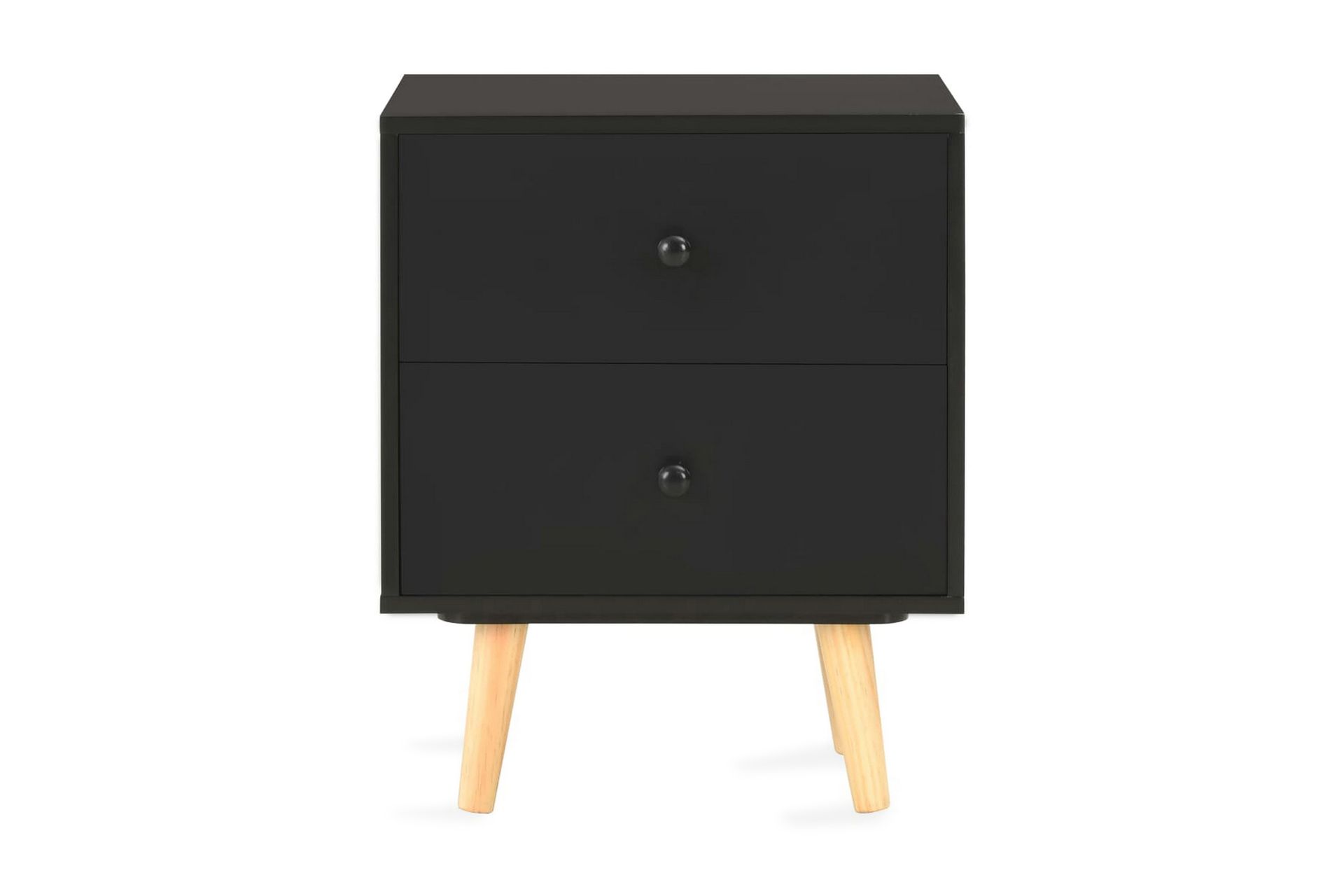 Sängbord 2 st svart 40x30x50 cm massiv furu - Svart - Möbler - Sovrum - Sängbord