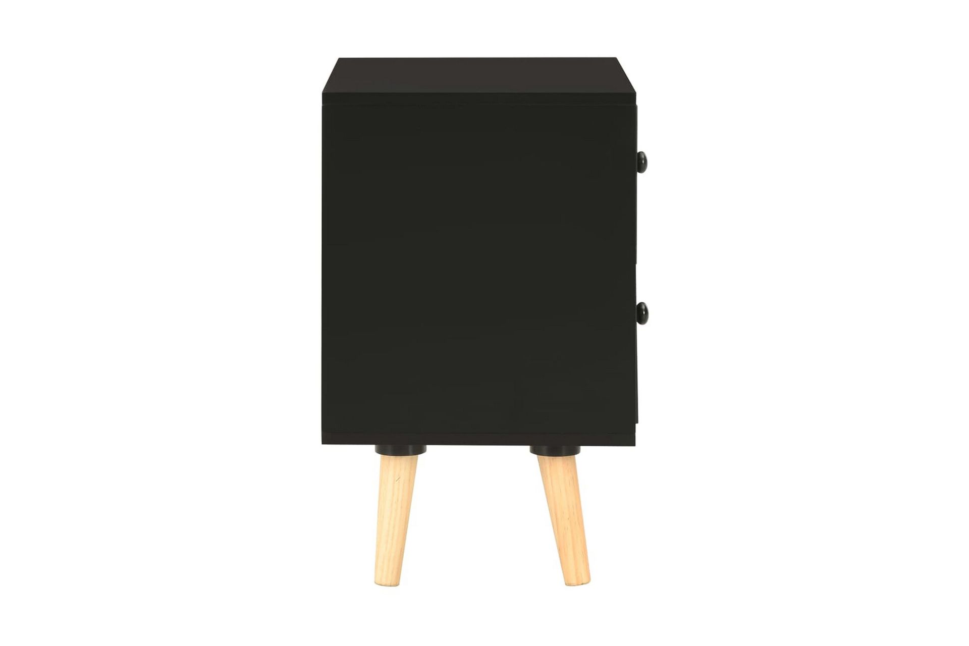 Sängbord 2 st svart 40x30x50 cm massiv furu - Svart - Möbler - Sovrum - Sängbord