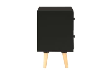 Sängbord 2 st svart 40x30x50 cm massiv furu - Svart - Möbler - Sovrum - Sängbord