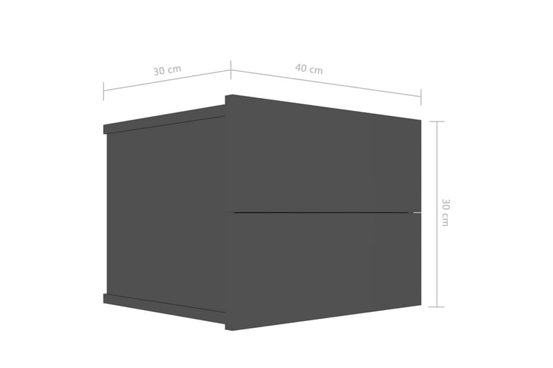 Sängbord 2 st svart högglans 40x30x30 cm spånskiva - Svart - Sängbord - Bord