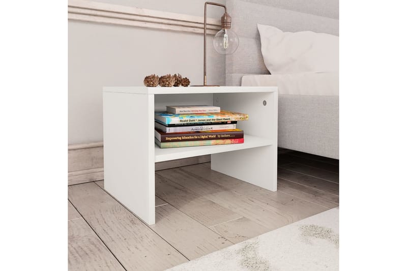 Sängbord 2 st vit 40x30x30 cm spånskiva - Vit - Möbler - Sovrum - Sängbord