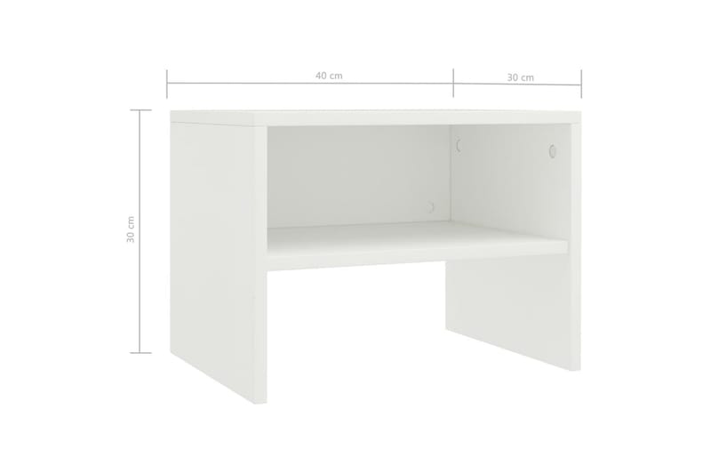 Sängbord 2 st vit 40x30x30 cm spånskiva - Vit - Sängbord - Bord