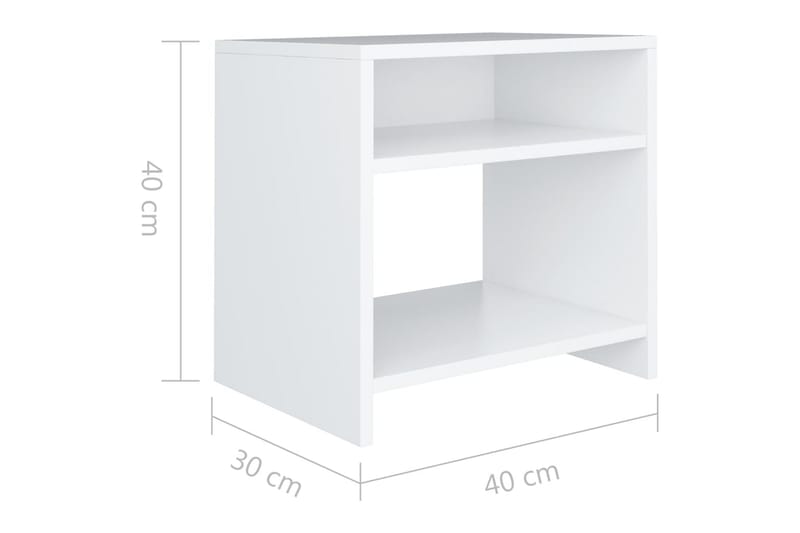 Sängbord 2 st vit 40x30x40 cm spånskiva - Vit - Möbler - Sovrum - Sängbord