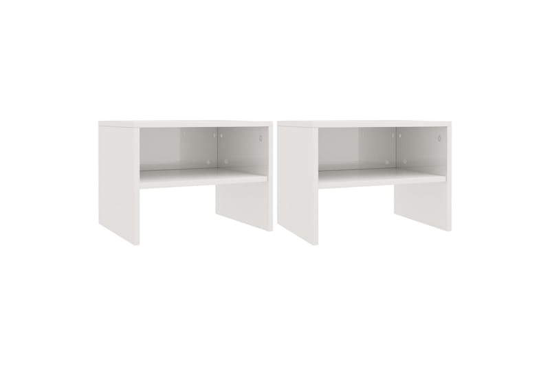 Sängbord 2 st vit högglans 40x30x30 cm spånskiva - Vit - Möbler - Sovrum - Sängbord