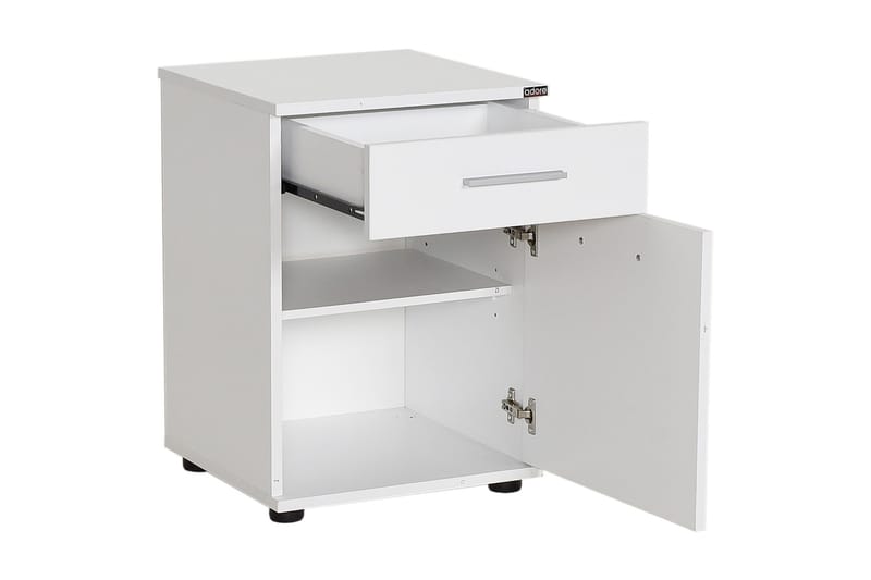SÄNGBORD 40 cm 2 Skåp Vit - Möbler - Sovrum - Sängbord