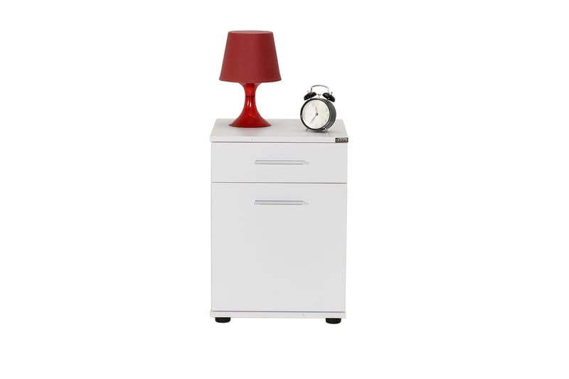 Sängbord 40 cm 2 Skåp - Vit - Möbler - Sovrum - Sängbord