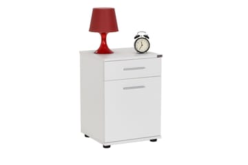 Sängbord 40 cm 2 Skåp - Vit - Möbler - Sovrum - Sängbord