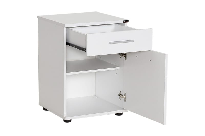 Sängbord 40 cm 2 Skåp - Vit - Möbler - Sovrum - Sängbord