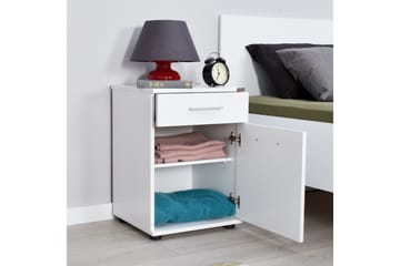 Sängbord 40 cm 2 Skåp - Vit - Möbler - Sovrum - Sängbord