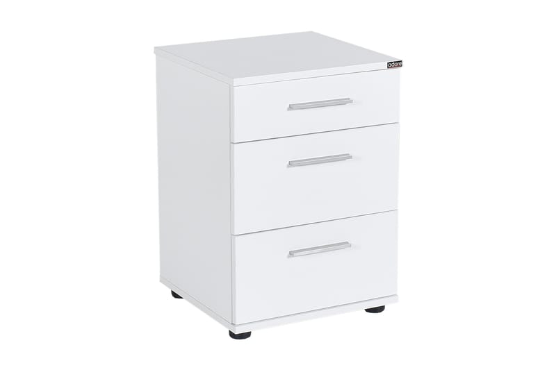 SÄNGBORD 40 cm 3 Skåp Vit - Möbler - Sovrum - Sängbord