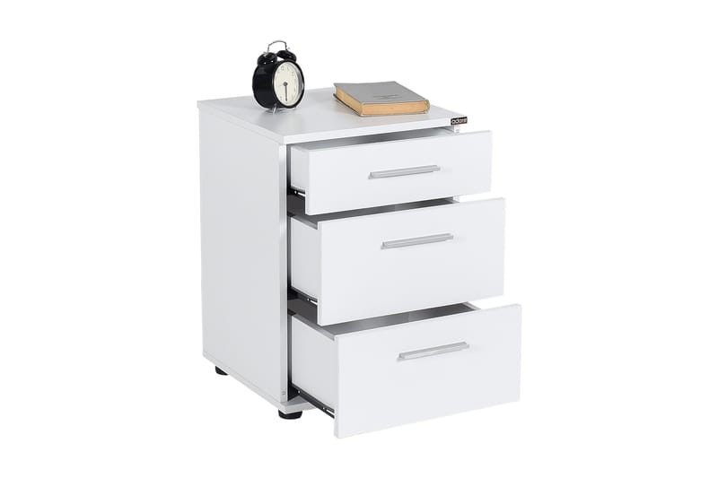 SÄNGBORD 40 cm 3 Skåp Vit - Möbler - Sovrum - Sängbord
