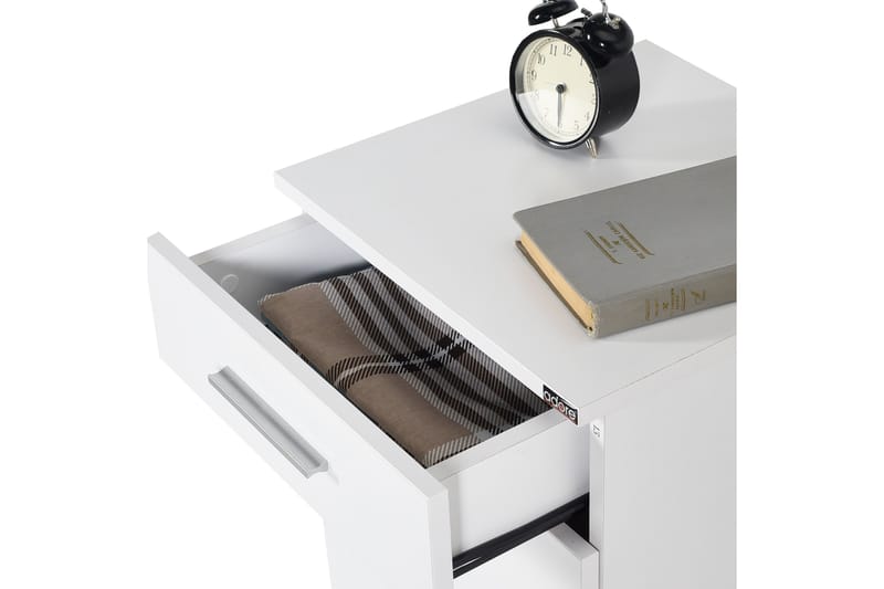 SÄNGBORD 40 cm 3 Skåp Vit - Möbler - Sovrum - Sängbord