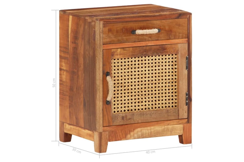 Sängbord 40x30x50 cm massivt återvunnet trä - Brun - Möbler - Sovrum - Sängbord