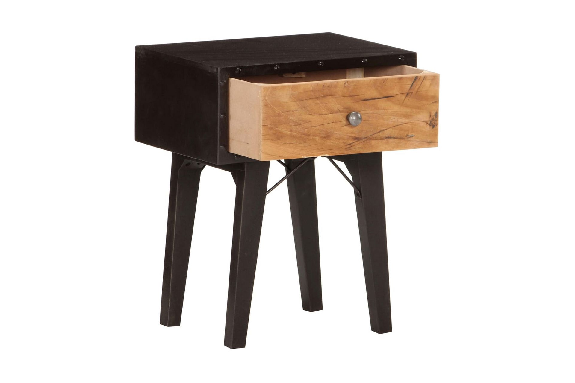 Sängbord 40x30x50 cm massivt återvunnet trä - Svart - Möbler - Sovrum - Sängbord
