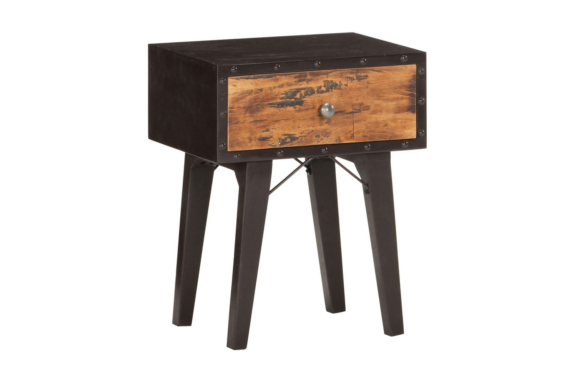 Sängbord 40x30x50 cm massivt återvunnet trä - Svart - Möbler - Sovrum - Sängbord