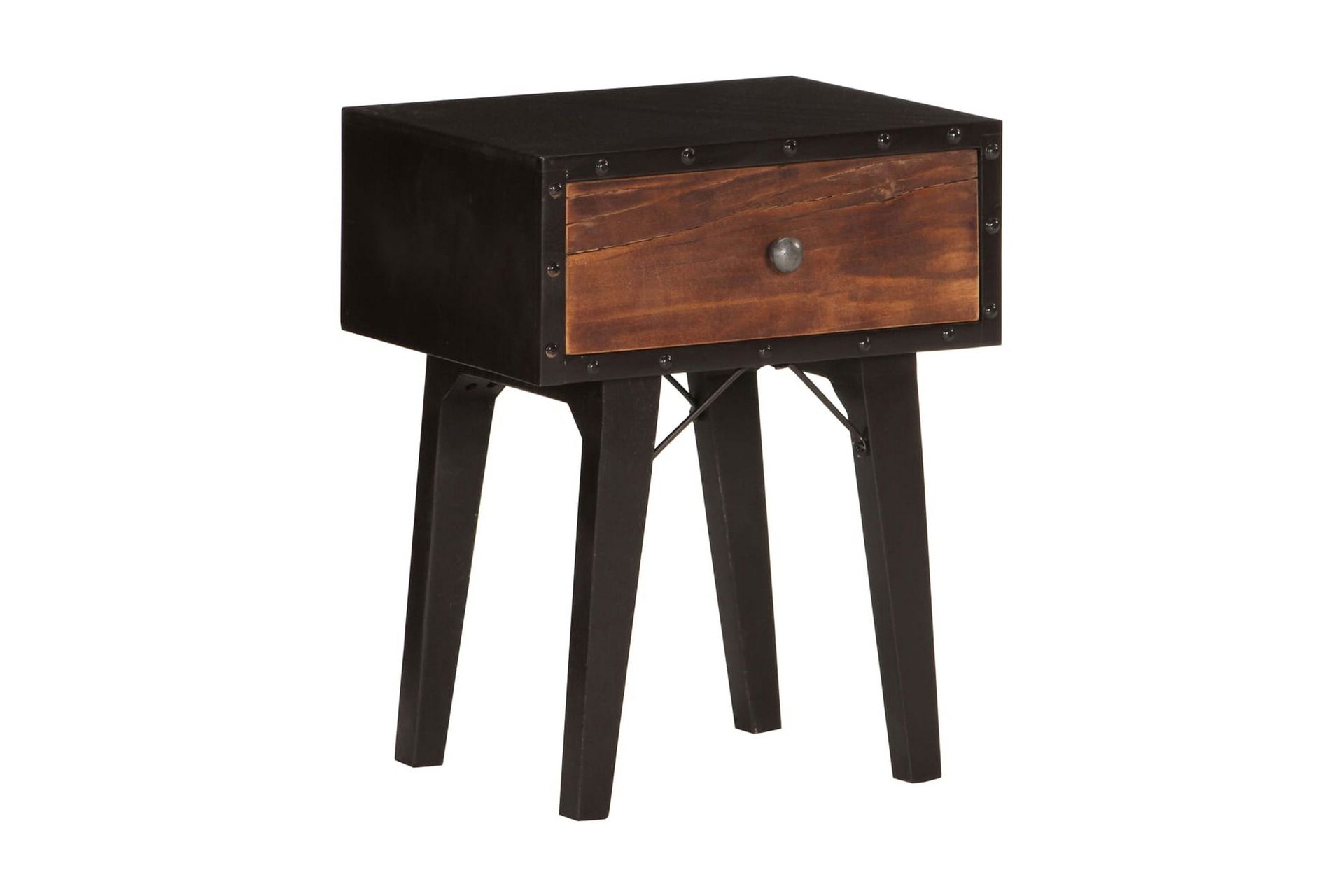 Sängbord 40x30x50 cm massivt återvunnet trä - Svart - Möbler - Sovrum - Sängbord