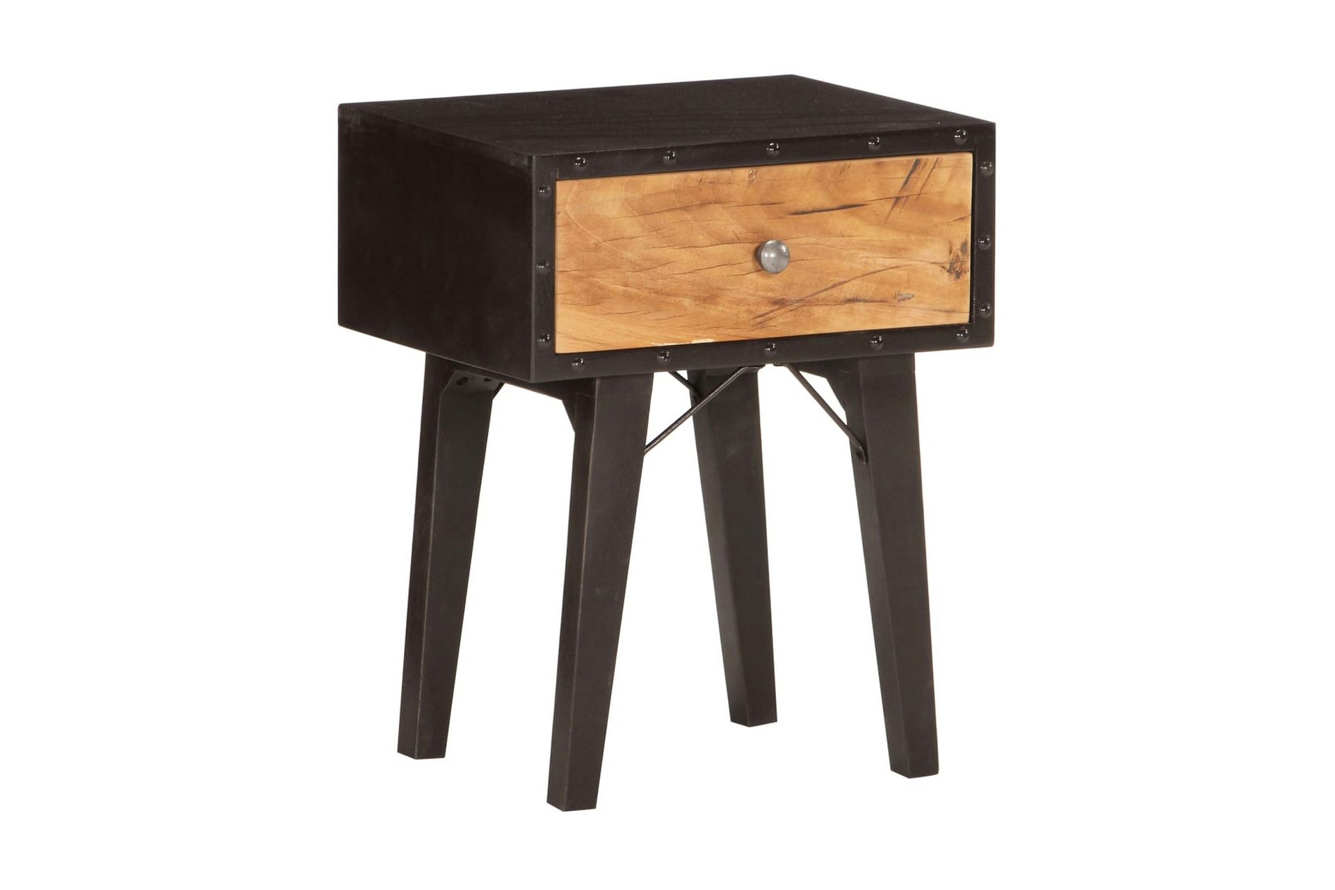 Sängbord 40x30x50 cm massivt återvunnet trä - Svart - Möbler - Sovrum - Sängbord