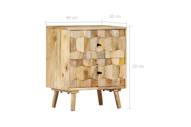 Sängbord 40x30x50 cm massivt mangoträ - Brun - Möbler - Sovrum - Sängbord