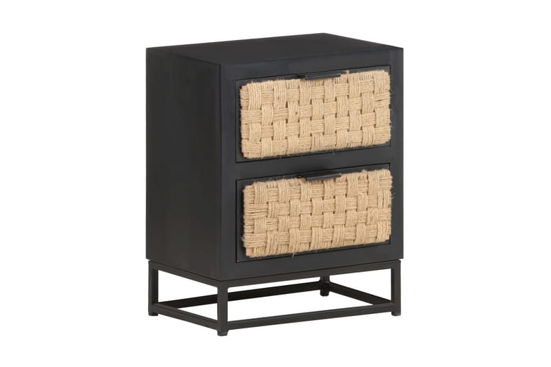 Sängbord 40x30x50 cm massivt mangoträ - Svart - Möbler - Sovrum - Sängbord
