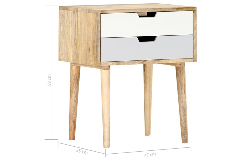 Sängbord 47x35x59 cm massivt mangoträ - Flerfärgad - Möbler - Sovrum - Sängbord