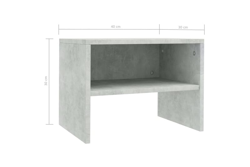 Sängbord betonggrå 40x30x30 cm spånskiva - Grå - Möbler - Sovrum - Sängbord