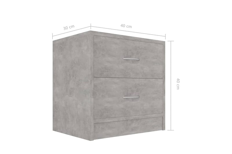 Sängbord betonggrå 40x30x40 cm spånskiva - Grå - Sängbord - Bord