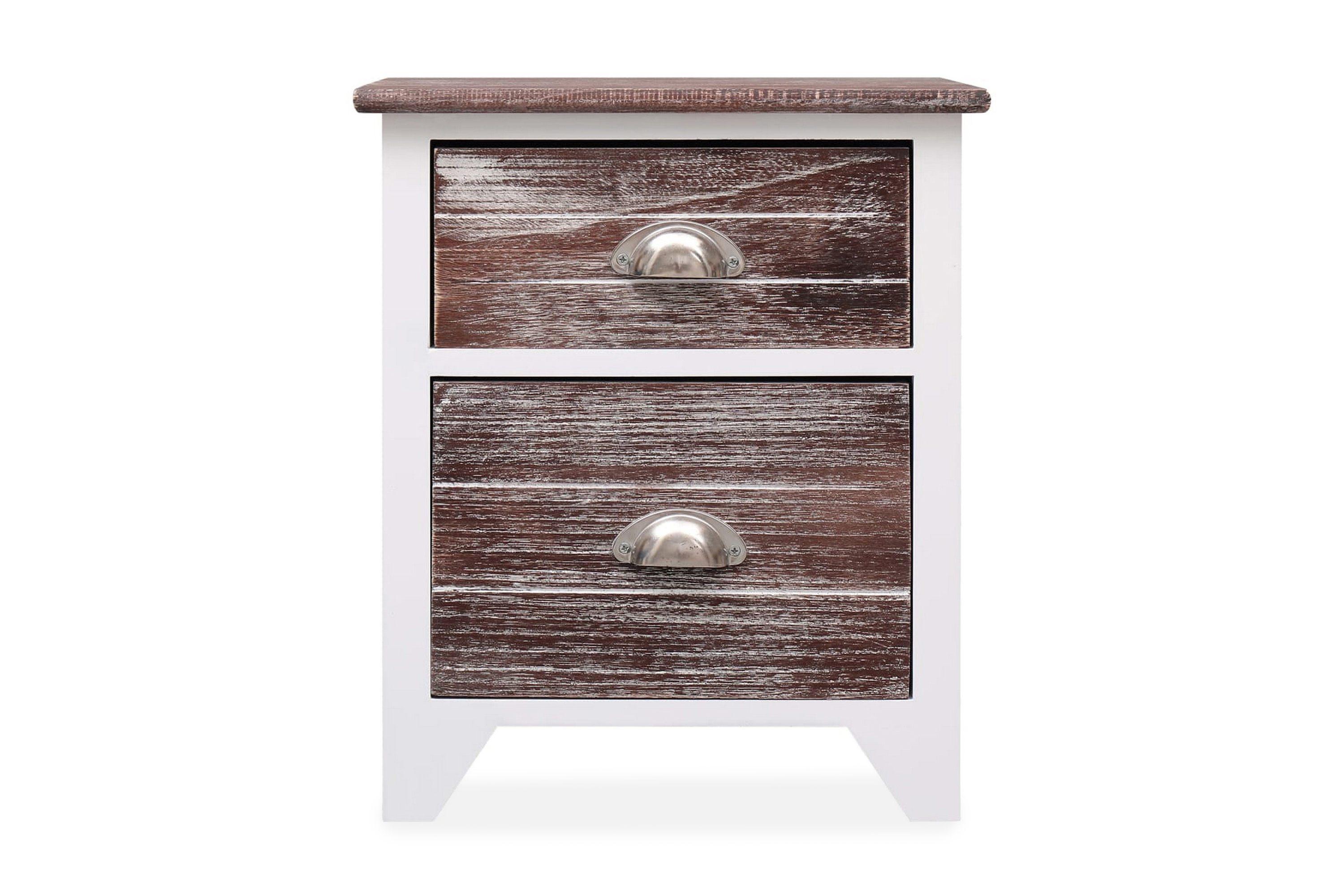 sängbord brun och vit 38x28x45 cm paulownia - brun