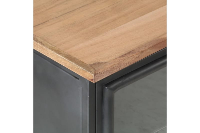 Sängbord grå 40x30x50 cm massivt akaciaträ - Grå - Sängbord - Bord