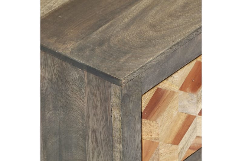 Sängbord grå 40x30x50 cm massivt mangoträ - Grå - Sängbord - Bord