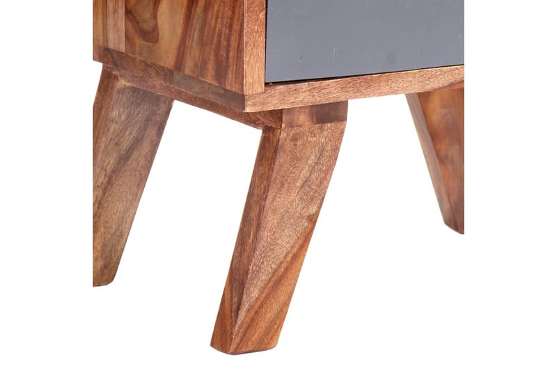 Sängbord grå 40x30x50 cm massivt sheesamträ - Grå - Sängbord - Bord