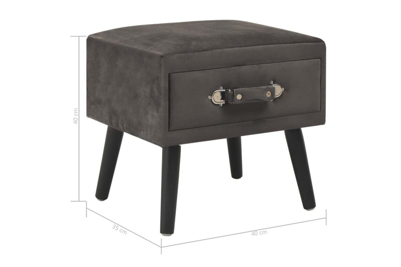 Sängbord grå 40x35x40 cm sammet - Grå - Sängbord - Bord