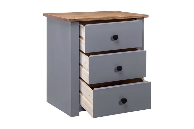 Sängbord grå 46x40x57 cm furu panama - Grå - Sängbord - Bord
