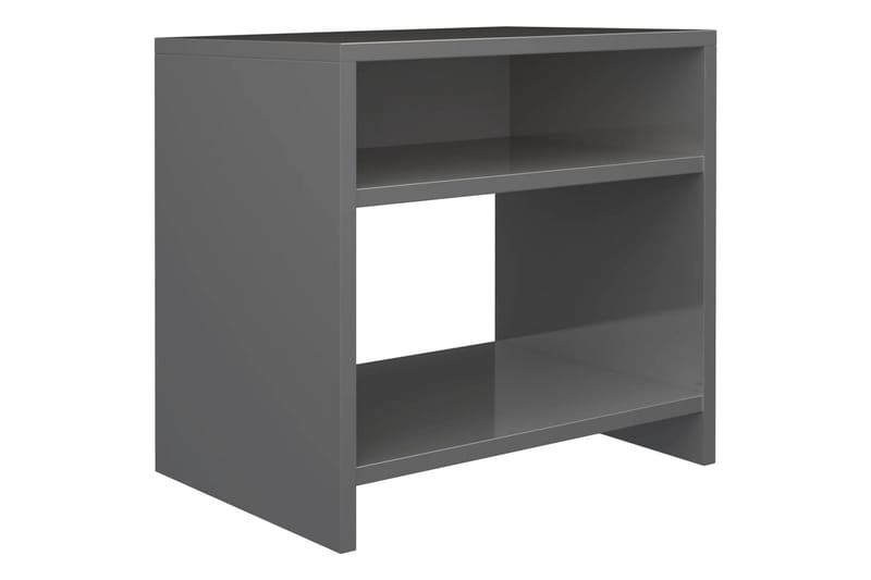 Sängbord grå högglans 40x30x40 cm spånskiva - Grå - Sängbord - Bord