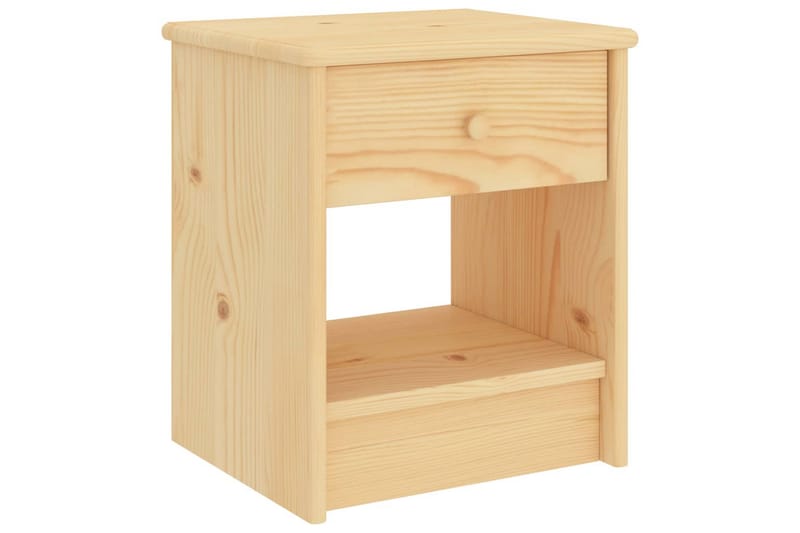 Sängbord ljust trä 35x30x40 cm massiv furu - Brun - Möbler - Sovrum - Sängbord