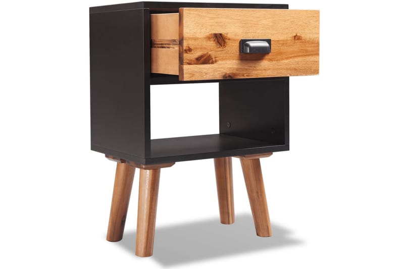 Sängbord massivt akaciaträ 2 st 40x30x57 cm - Svart - Möbler - Sovrum - Sängbord