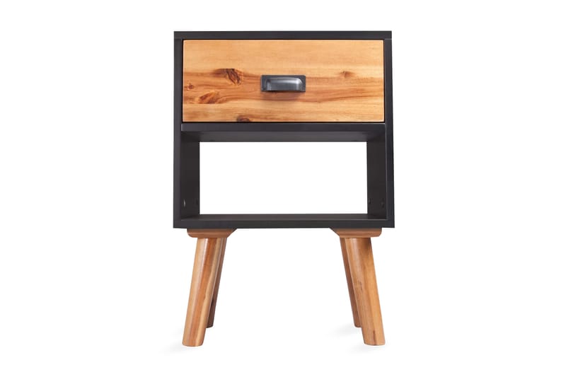 Sängbord massivt akaciaträ 40x30x57 cm - Svart - Möbler - Sovrum - Sängbord