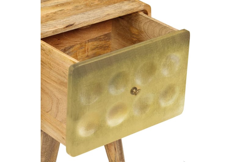 Sängbord massivt mangoträ 40x30x49 cm - Guld - Sängbord - Bord