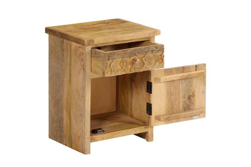 Sängbord massivt mangoträ 40x30x50 cm - Brun - Möbler - Sovrum - Sängbord