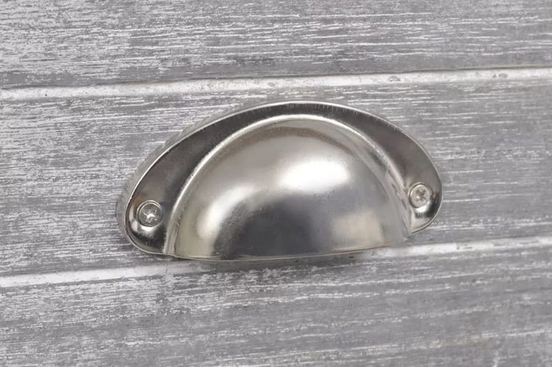 Sängbord med 1 låda grå och vit - Grå - Möbler - Sovrum - Sängbord