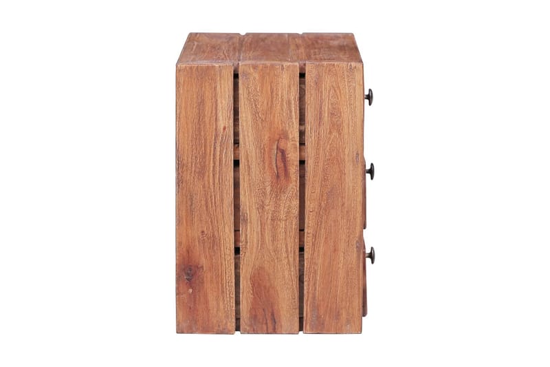 Sängbord med 3 lådor 35x25x35 cm massivt återvunnet trä - Brun - Möbler - Sovrum - Sängbord