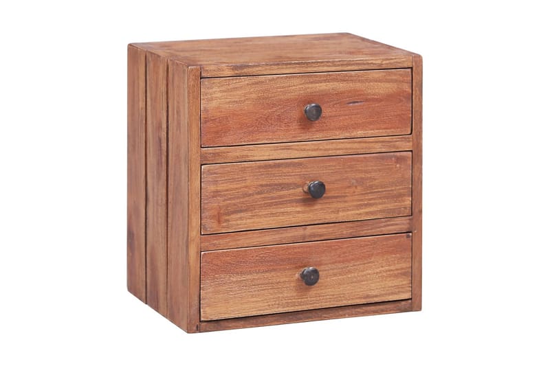Sängbord med 3 lådor 35x25x35 cm massivt återvunnet trä - Brun - Möbler - Sovrum - Sängbord
