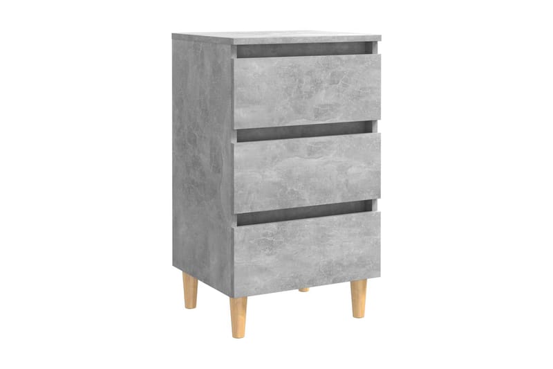Sängbord med ben i massivt trä 2 st betonggrå 40x35x69 cm - Grå - Möbler - Sovrum - Sängbord