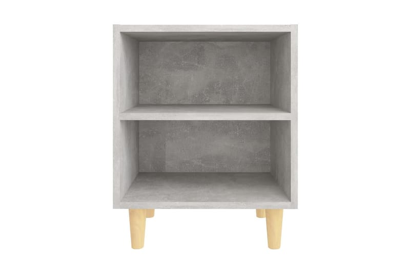 Sängbord med ben i massivt trä betonggrå 40x30x50 cm - Grå - Möbler - Sovrum - Sängbord