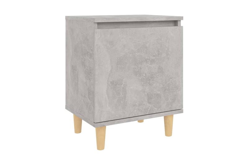 Sängbord med ben i massivt trä betonggrå 40x30x50 cm - Grå - Möbler - Sovrum - Sängbord