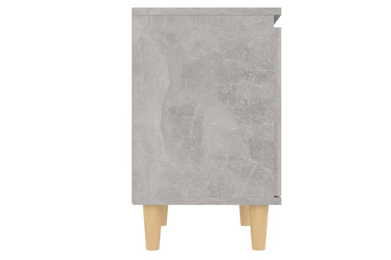 Sängbord med ben i massivt trä betonggrå 40x30x50 cm - Grå - Möbler - Sovrum - Sängbord