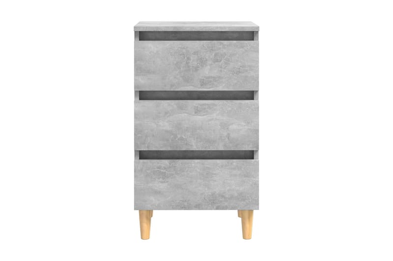Sängbord med ben i massivt trä betonggrå 40x35x69 cm - Grå - Möbler - Sovrum - Sängbord