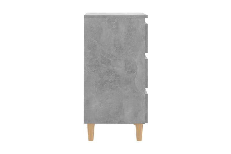 Sängbord med ben i massivt trä betonggrå 40x35x69 cm - Grå - Möbler - Sovrum - Sängbord