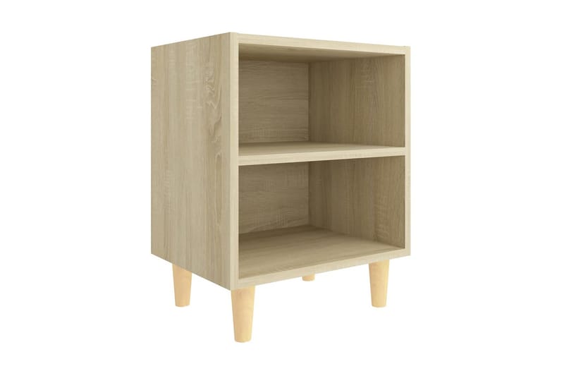 Sängbord med ben i massivt trä sonoma-ek 40x30x50 cm - Brun - Möbler - Sovrum - Sängbord