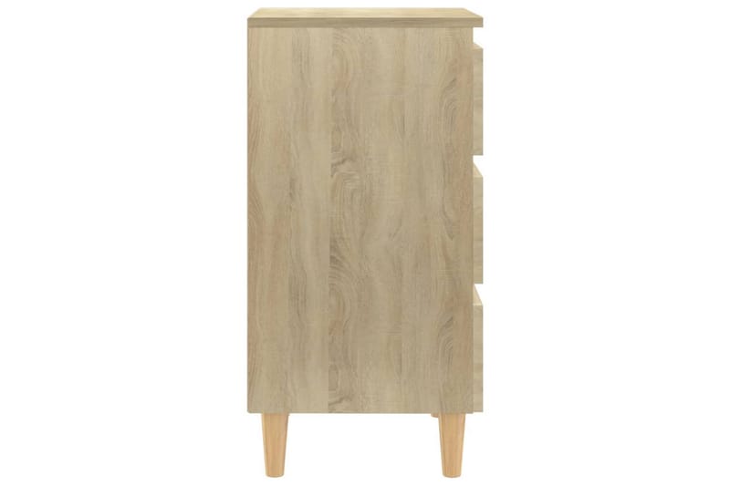 Sängbord med ben i massivt trä sonoma-ek 40x35x69 cm - Brun - Möbler - Sovrum - Sängbord