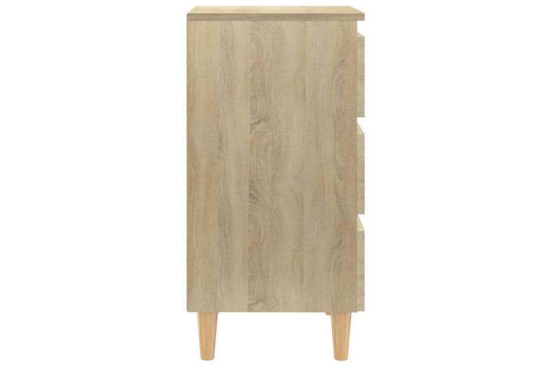 Sängbord med ben i massivt trä sonoma-ek 40x35x69 cm - Brun - Sängbord - Bord